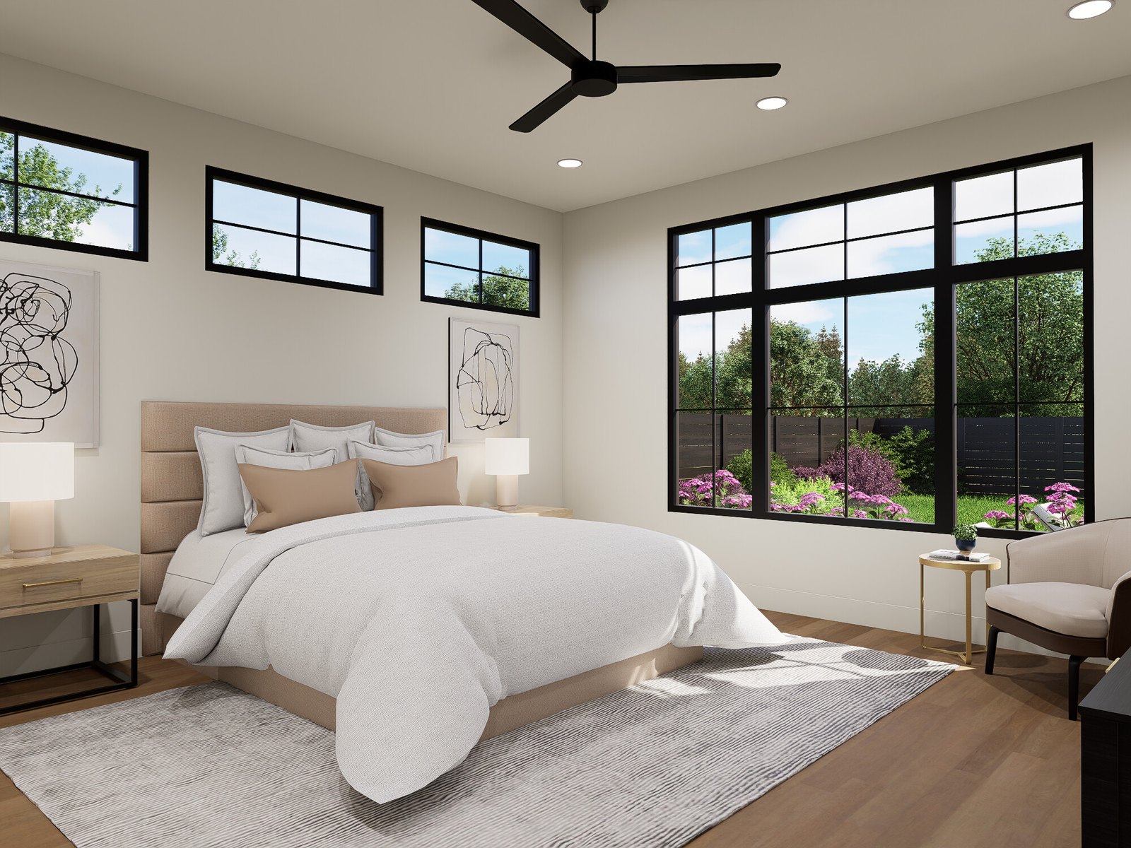 Main-Level Primary Bedroom Rendering