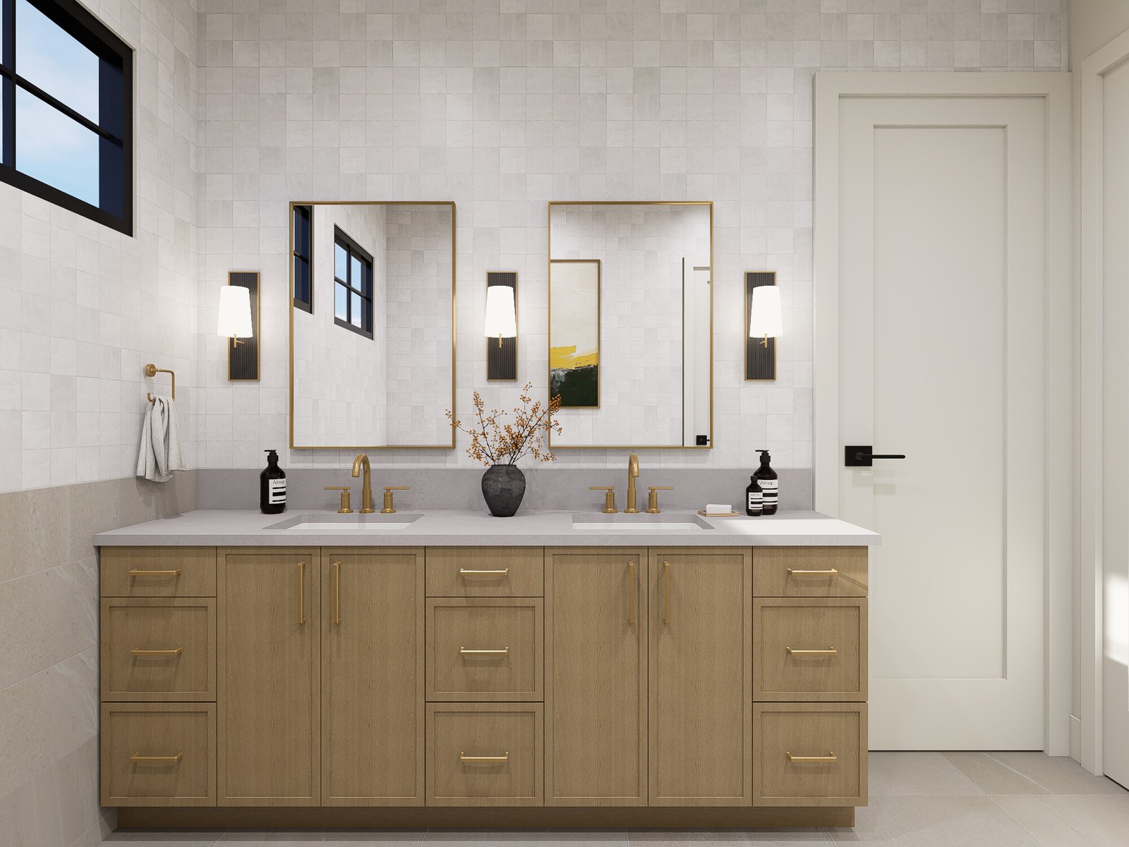 Primary Bath Double Vanity Rendering