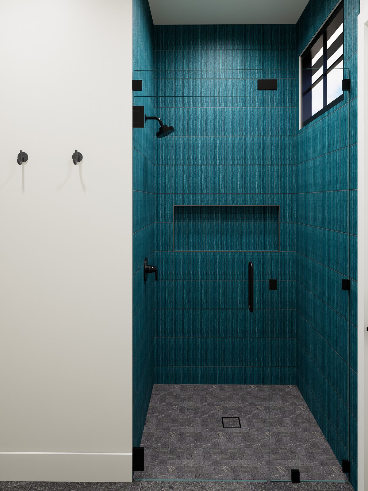 Main-Level Bath Tiled Shower Rendering